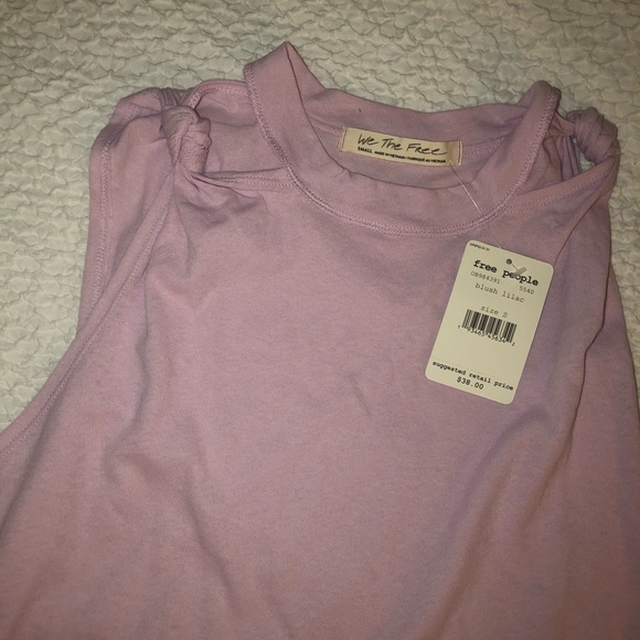 NWT Free People The Twist Cotton Tank Top Lilac S - Picture 5 of 5